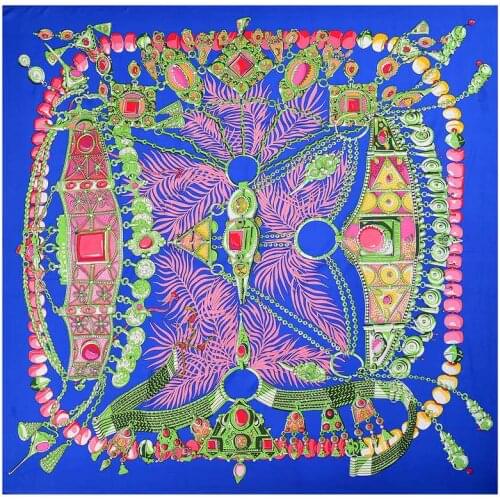 130x130cm Big Square Silk Scarf Printed Women Satin Smooth Bandana Scarves Fashionable Spring Autumn Foulard Femme Fabric Shawls