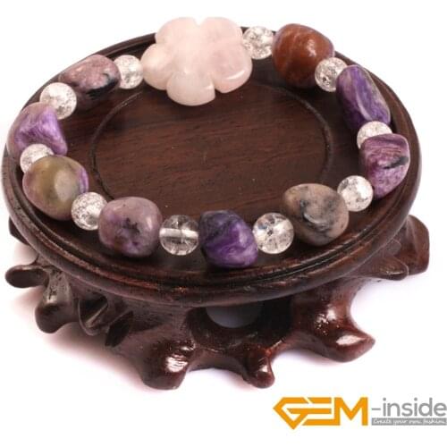 Freeform Shape Natural Stone Beads Selectable:Purple Jaspers,red Jaspers,Elastic Bracelet Jewelry For Women Strand 7" Wholesale