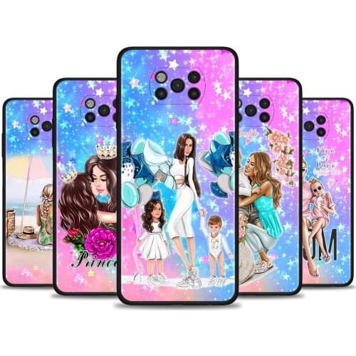 Case For Poco X3 NFC M3 Pro M3 F3 F1 Capa for Mi Note 10 Pro Lite Caso For Xiaomi CC9 Pro A3 A2 Lite Woman Fashion Super Mom