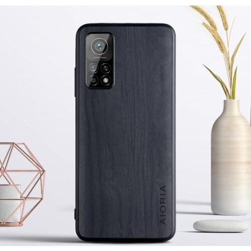 For Xiaomi Mi 10T Pro Case Soft TPU+PU Wood grain Slim Protective back cover case for xiaomi mi 10t mi10t pro 10tpro shell
