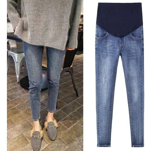 Black Fleece Inside Winter Maternity Jeans for Pregnant Women Pregnant Pants Pregnancy Clothes Spring Summer Maternity Pants