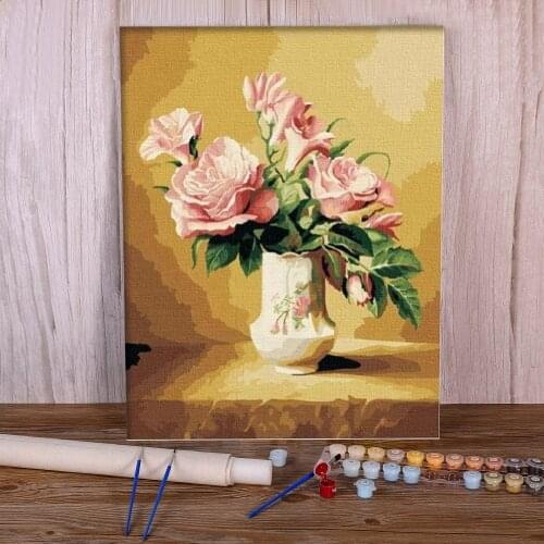 Flowers Acrylic DIY Painting By Numbers Complete Kit Acrylic Paints 50*70 Painting On Canvas Home Decor For Handicraft