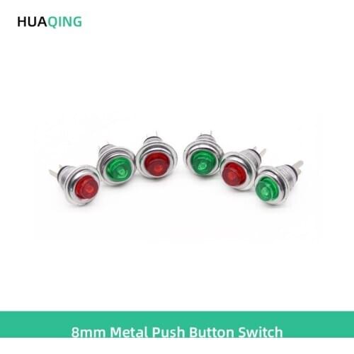 DS-101 125V 0.5A push button switch mounting hole 8mm miniature metal switch