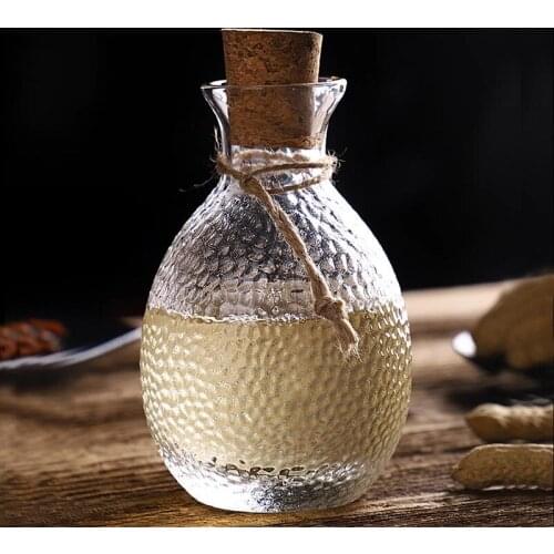 Transparent Glass Hip Flask Japanese Sake Bottle Alcohol Bottle Liquor Drinkware Decantador De Vino Kitchen Dining Bar ED50JH