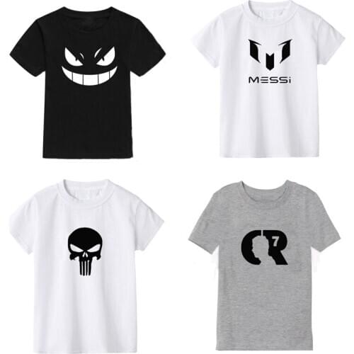 2020 summer new boys t shirts for girls tops kids t shirt cotton Smiley print Short sleeve Childrens T-shirt boy clothes 2-10Y