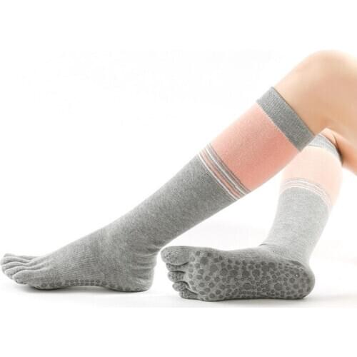 Hot style Warm Antiskid Five-Finger Long Sockings Winter Over The Knee Dance Pilates Ballet Cotton Sockings