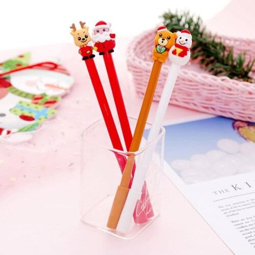 20pcs Santa Claus Series gel pen For Kids Gift black ink Christmas present Creative Stationery School Office Supply 0.35mm