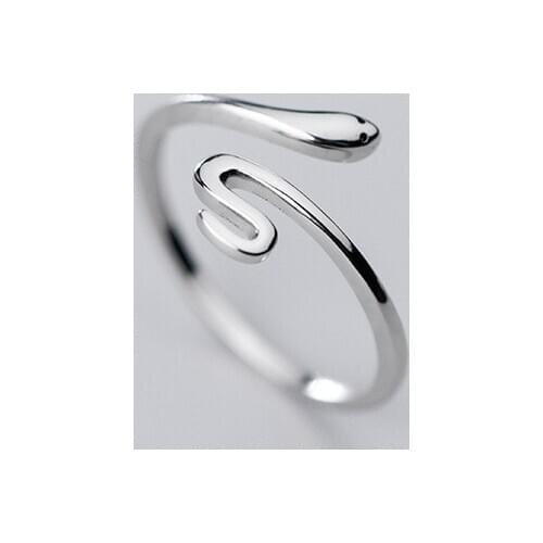 925 Sterling Silver Snake Rings Jewelry for Women Wedding Party Adjustable Size Ring jz002