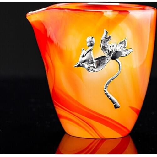 Agate Tea Mug 250ml Handmade Luxurious Fair Cup Silver Decor Teaware Master Puer Cups Coffee Mugs China Kung Fu Tea Accessories