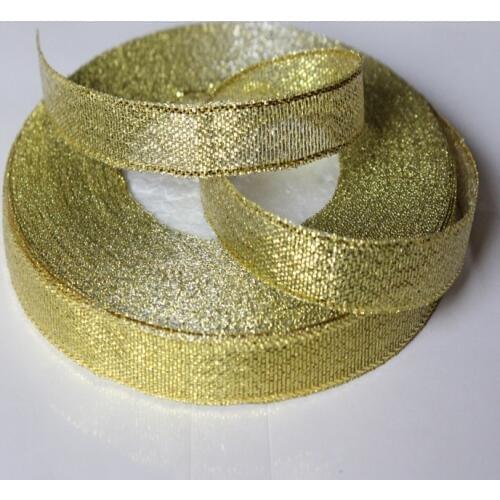 1rolls (25yards) glitter gift packing belt wedding party Christmas embellishment ribbon sewing accessories golden