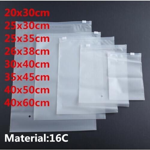 50pcs/lot Matte Clear Plastic Storage Bag 8 sizes Ziplock Travel Bags Zip Lock Valve Slide Seal Cosmetic Clothing packing Pouch