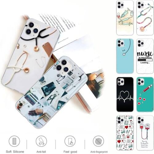Nurse Medical Medicine Health Transparent Mobile Phone Cover For IPhone 12 11 Pro Max Xs X Xr 7 8 6 6s Plus 5 5s Se 2020 Case