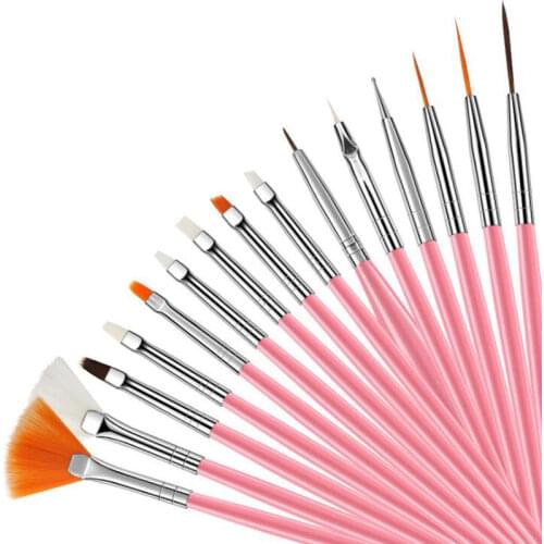 15 Pcs/Set Nail Art Brush High Quality 3D UV Gel Manicure Tool Kit Painting Drawing Liner Pen Manicure Tool Kit Polish Brush Set