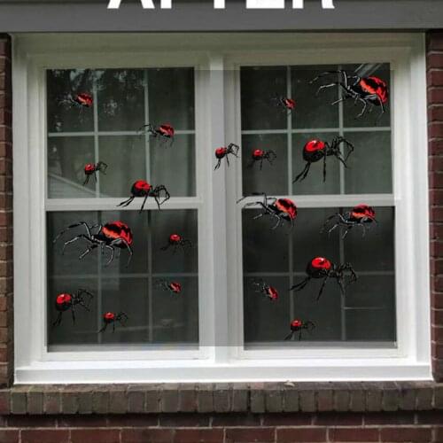 Halloween Spider Free Sticker Personality Creative Holiday DIY Decoration Sticker Cabinet Electrostatic Non-Glue Sticker Gift