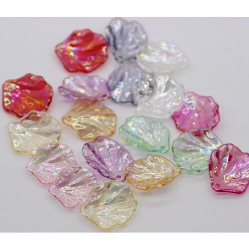 100 PCS abs Imitation Pearl Petals Charms Pendant DIY Hand Made Resin Accessories For Jewelry Making