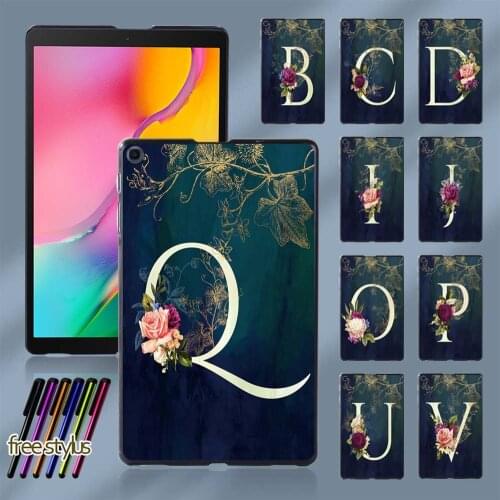 Initial Name Series Durable Tablet Case for Samsung Galaxy Tab A 8.0 (2019) T290 T295 Protective Shell + Free Stylus