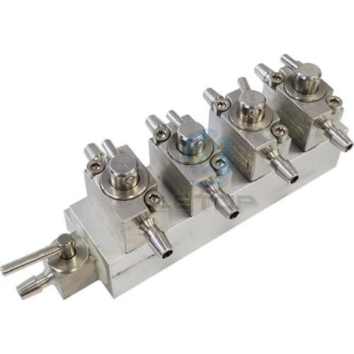 LETOP 1PCS Solvent Inkjet Printer 4-Bits 3 Ways Printhead Cleaning Metal Solvent Valves