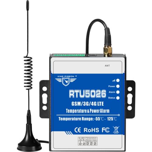 Wireless GSM 3G 4G LTE Temperature Monitoring Alarm RTU5026 High-Low Temperature Voltage with SMS Alert Support Modbus RTU