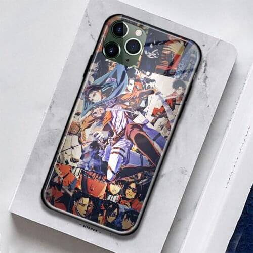 Shingeki No Kyojin Levi Ackerman Silicone Glass for IPhone SE 6 6s 7 8 Plus X XR XS 11 12 Mini Pro Max Phone Case Cover Shell