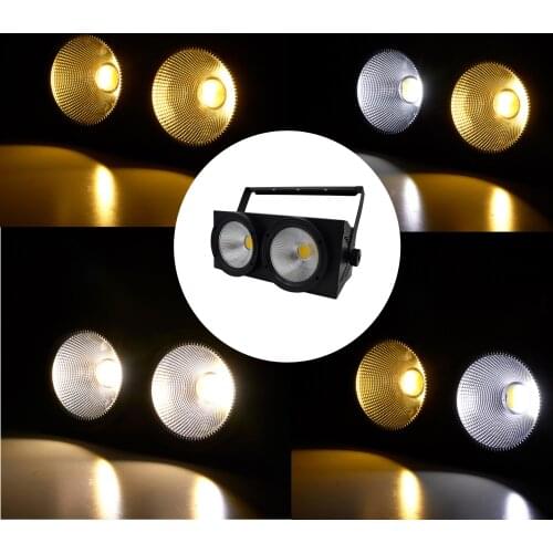 LED 2X100W 2 eyes COB DMX stage effect DJ blackout light cool white/warm white stage lighting 200WCOB disco party concert