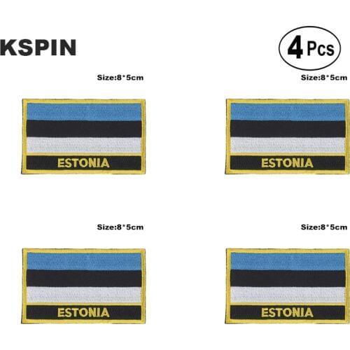 Estonia Rectangular Shape Flag Iron on Saw on Patches Embroidered Flag Patches National Flag Patches for Clothing DIY Decoration