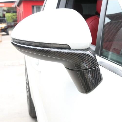Lsrtw2017 Carbon Fiber abs Car Rearview Trims Rear Mirror Decoration for Porsche Cayenne 2018 2019 2020 Accessories 2021 chrome