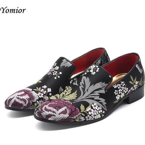 Yomior Vintage Fashion Men Casual Dress Shoes Male Office Work Flats Loafers Italian Shoes Big Size Wedding Brand Sapatos Social