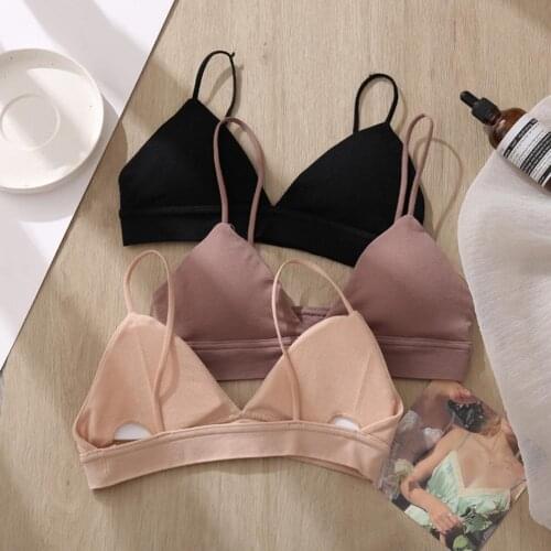 Women‘s Seamless Underwear Adjustable Comfortable Cotton Beige Bra Matching Panty Sexy Push Up Bra Bralette Panty Briefs Set