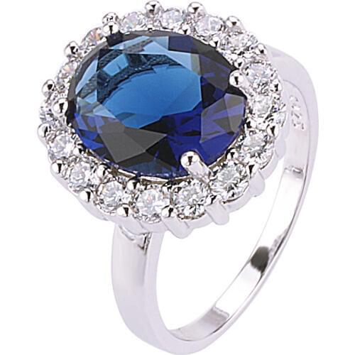 WYJZY Inlaid blue zircon temperament ring for women best ladies wear casual ring girlfriend best gift
