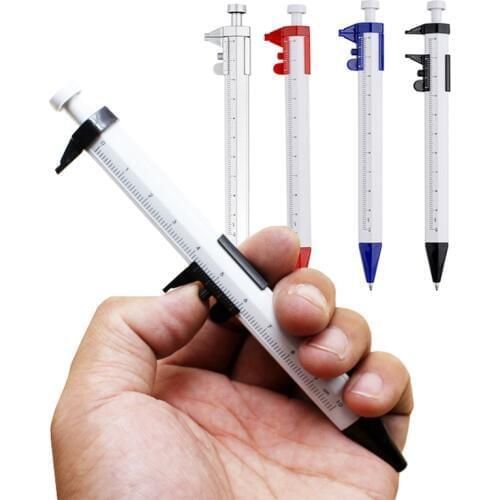 1 Pcs Creative Stationery Ballpen Cursor Caliper Scale Ruler Multifunction Ballpoint Pen School Office Supplies Promotions Gifts