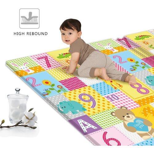 180*100CM Baby Gaming Mat For Kids Large Foldable Carpet Puzzle Soft Foam Nursery Carpet Crawling Mats Childrens Folding Mat