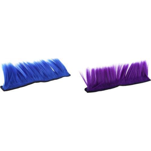 2x Helmet DIY Accessories Mohawk Wig Costumes Hairpiece Purple+Blue