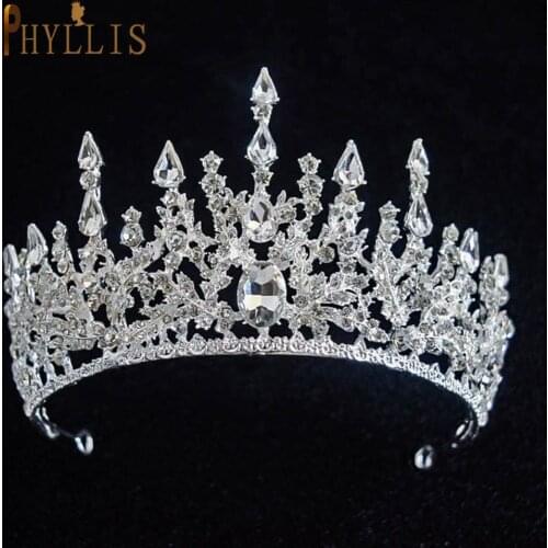 A68 Wedding Crown Vintage Baroque Headband Queen Tiara Bridal Headwear Bride Jewelry Rhinestone Women Hair Accessories