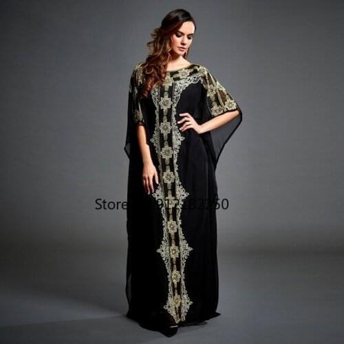 Abaya Luxury Moroccan Kaftan Dress Muslim Black Arabic For Women Print Chiffon Maxi Dresses Turkish Kimono Malaysia Robe 2021