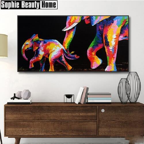 Diamant Painting 5D DIY Diamond Painting Full Square Drill "Color elephant" Embroidery Cross Stitch gift Home Decor Gift 19C063
