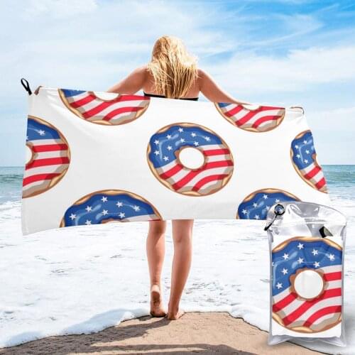 Wearable Bath Towel Donut With The American Flag Soft and Absorbent Unique Towel for Hotel Home Bathroom Gifts Women Bathrob
