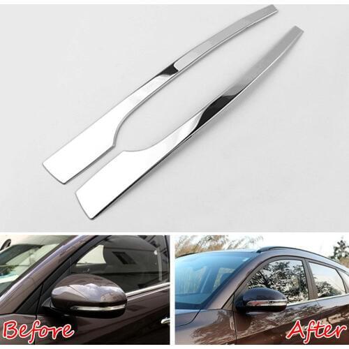 BBQ@FUKA 2pcs Auto Chrome Side Rear View Mirror Cover Trim Bezel For 2016- Hyundai Tucson