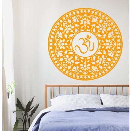 Bohemian Mandala Flower Wall Decal Om Sign Symbol Livingroom Bedroom Interior DIY Wall Stickers Houseware Self Art Mural SYY705