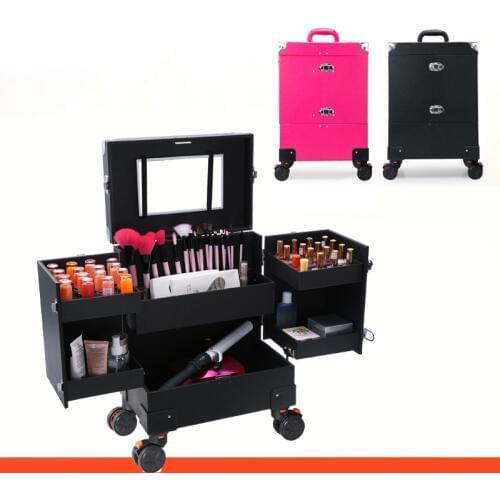 Girls Beauty Tattoo Salons Trolley Suitcase,Women large capacity Trolley Cosmetic case Rolling Luggage bag,Nails Makeup Toolbox