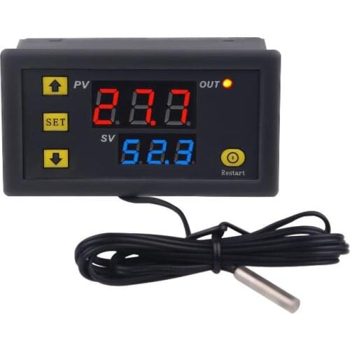 Digital Thermostat Temperature Controller with Red Blue Display DC 12V-220V W3230 Digital Temperature Controller