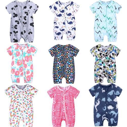 Baby romper newborn Boy Girl Cotton short Sleeve Cartoon bear Summer clothes for babies Toddlers Floral Print costume Kids Cloth