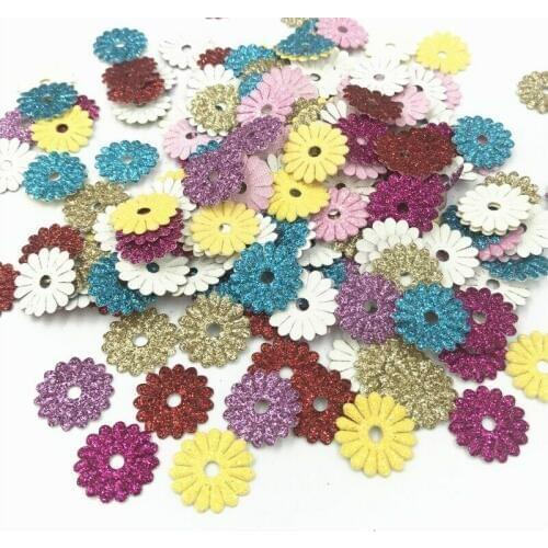 DIY 200pcs Sequins Daisy Mixed Felt Appliques Cardmaking crafts scrapbooking 18mm