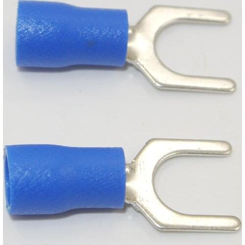 SV2-5 1000PCS 16-14AWG #10 Blue Insulated Fork Wire Connector Electrical Crimp Terminal