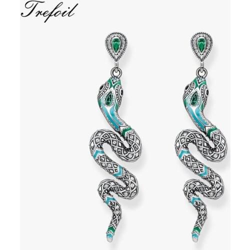 Blue Snake Stud Earrings, 2020 Spring Brand New Fashion Jewelry 925 Sterling Silver Bohemia Earring Gift For Women Lover Tassel