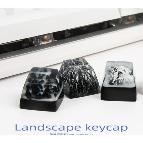 Resin Mountain Keycaps For Mechanical Keyboard Mechanical Keyboard Custom Keycaps Gaming Accessories