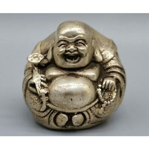 China White copper maitreya Buddha small crafts statue