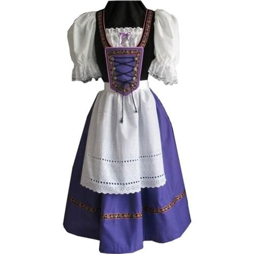 Wholesale Women Sexy Halloween Carnival Costume France German Beer Girls Dress Maid Waiter Uniform Alice in Wonderland S/M/L