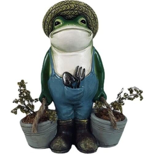 Creative Cute Frog Ornaments Resin Garden Garden Garden Micro Landscape Flowerpot Birthday Present with Landscaping Decorations