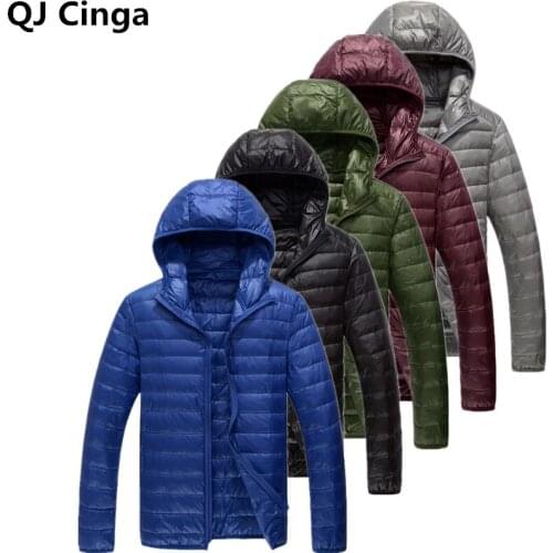 Royal Blue Hooded Coat Mens Zipper Control Winter Jacket Fashion Hot Sale Parkas Jaqueta Plus Size S-5XL Lightweight/Warm Coats