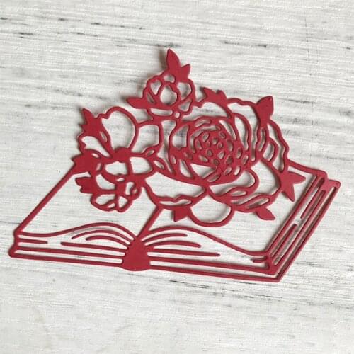 Rose Flower Book Metal Cutting Dies Stencil DIY Scrapbooking Album Paper Card Template Mold Embossing Decoration